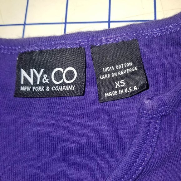 New York And Company Girls Purple Blouse Shirt 3/4 Sleeve Size XS - Picture 3 of 3